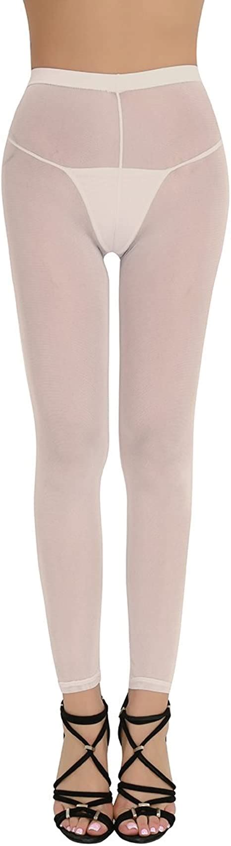 Acsuss Womens Semi Opaque Tights Sheer Footless Pantyhose Seamless Leggings At Amazon Womens