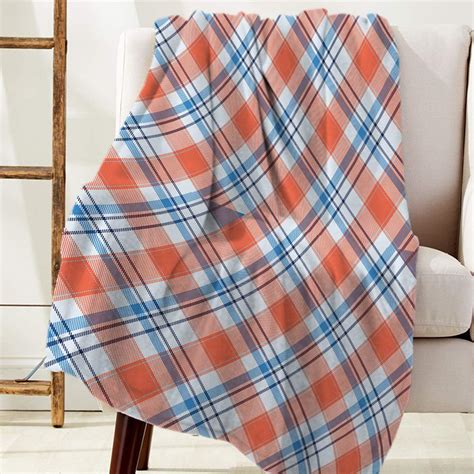Plaid Flannel Throw Blanket 60 X 80 Lightweight Couch Bed Blanket All