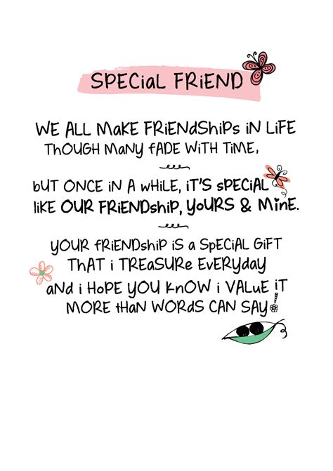 Special Friend Inspired Words Greeting Card Blank Inside Birthday Cards