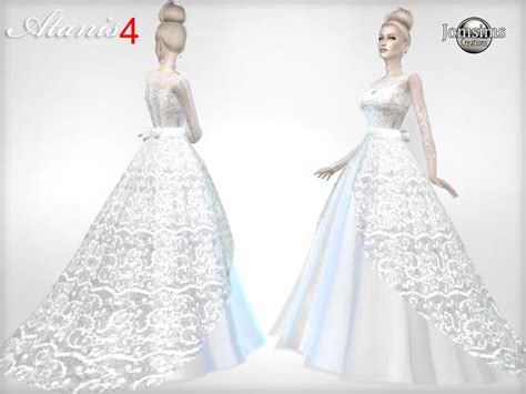 Jomsims Atanis Wedding Dress1 Sims 4 Cc Kids Clothing