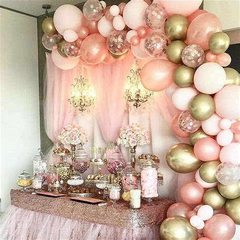 Twsoul Balloon Arch Kit Garland Pcs Diy Rose Pink White Gold Balloons Pack Arch For Girl