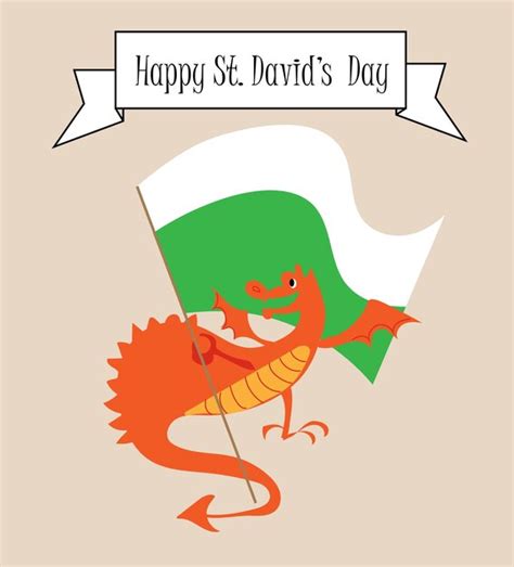 Premium Vector Vector Card Illustration Of Welsh Dragons For The