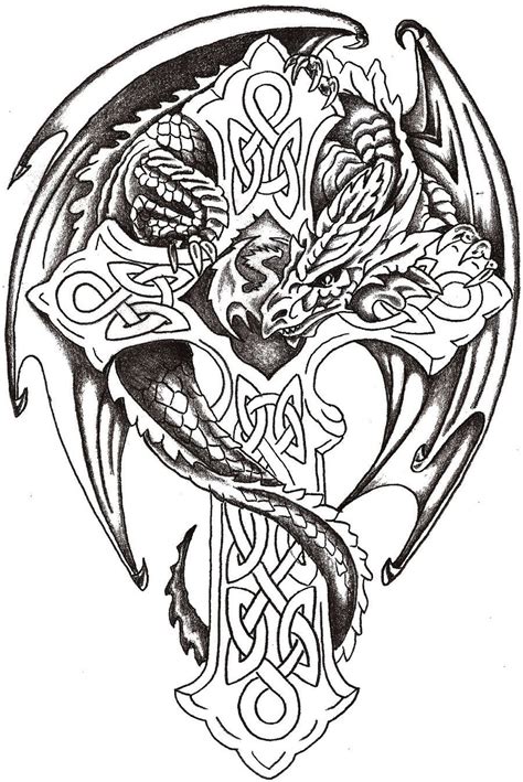 Pin By Cody Blevins On Celtic Celtic Coloring Celtic Dragon Tattoos