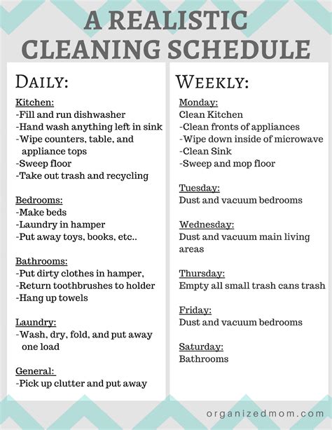 A Realistic Cleaning Schedule You Can Stick With The Organized Mom
