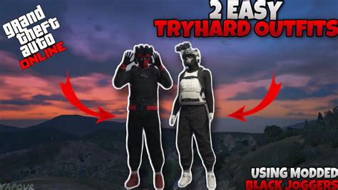2 Easy Tryhard Outfits Using Modded Black Joggers Tutorial Gta 5