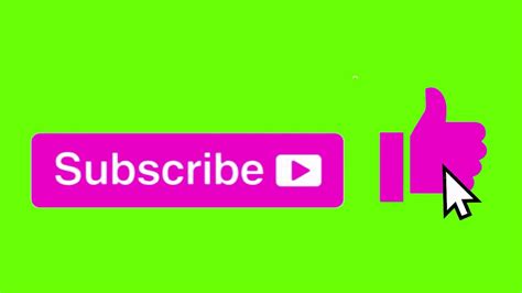 Purple Subscribe Button Green Screen Youtube