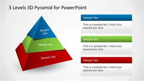 3 Levels 3d Pyramid Template For Powerpoint Slidemodel