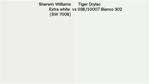 Sherwin Williams Extra White SW 7006 Vs Tiger Drylac 038 10007 Bianco