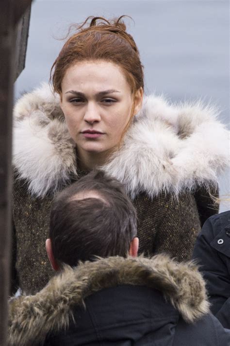 Sophie Skelton Filming Outlander Season In Dunure Celebmafia