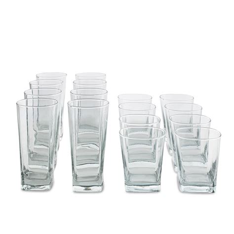 Libbey Bristol Drinking Glass Combo Set Of 16 Clear Kitchen Stuff Plus