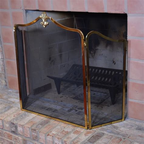 Tri Fold Brass Tone Fireplace Screen Ebth