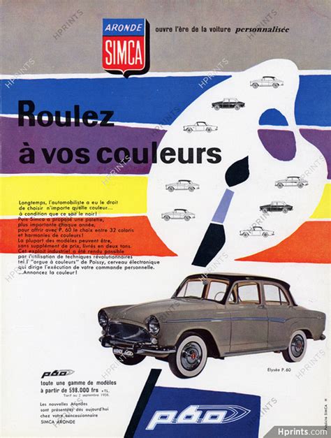 Simca Cars 1958 Aronde — Automobiles — Advertisement