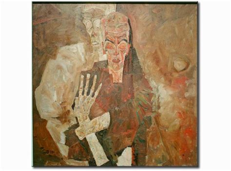 Reproduction peinture La mort et l'homme - Egon Schiele - Reproductions