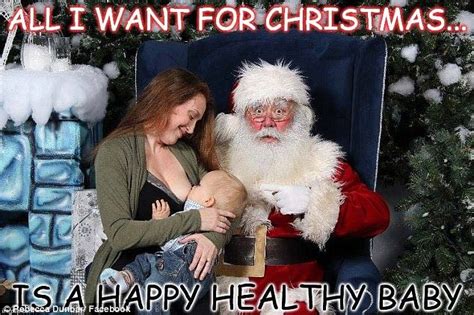 Ontario Mom Posts Photo Of Herself BREASTFEEDING Her Baby Son On Santa S Lap Daily Mail Online