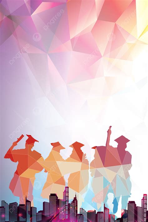 Pink Flat Silhouette Graduation Season H5 Background Material Wallpaper