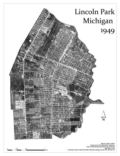 Lincoln Park Michigan In 1949 This Map Includes All Of Council Point