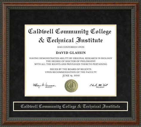 Caldwell Community College And Technical Institute Cccandti Diploma Frame