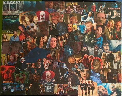 Horror Movie Collage Canvas Etsy