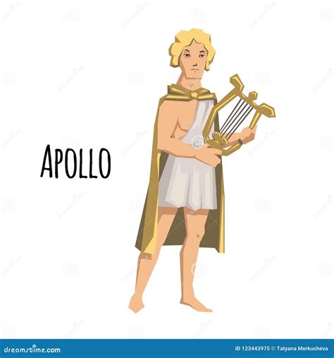 Apollo Ancient Greek God Mythological Deity Of Olympia Vector