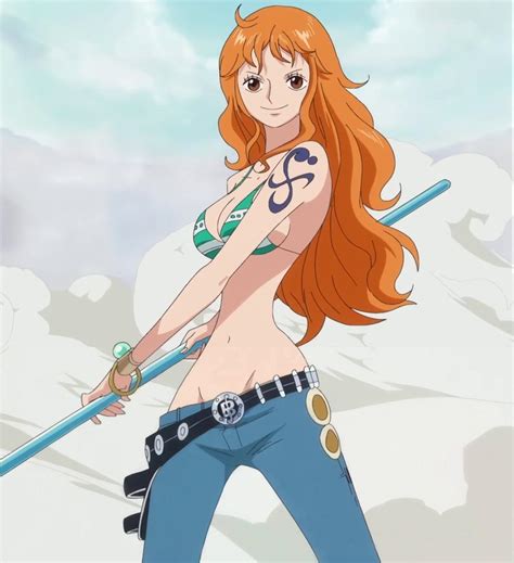Nami One Piece Anime Hot Chick Sexy Photos Boobs And Cuffs