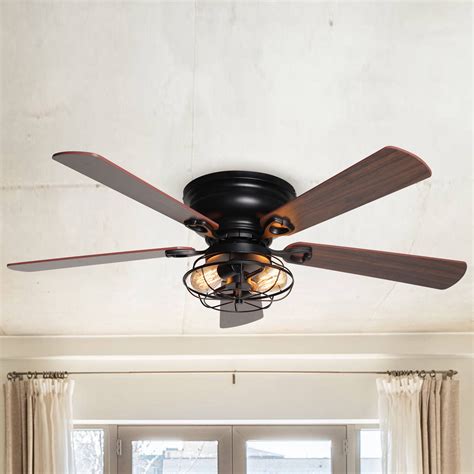 Lg ceiling fan's efficient distribution and mixing of wind creates the most pleasant, natural and uniform air flow. 48 Inch Vintage Ceiling Fan with Lights and Remote Control ...