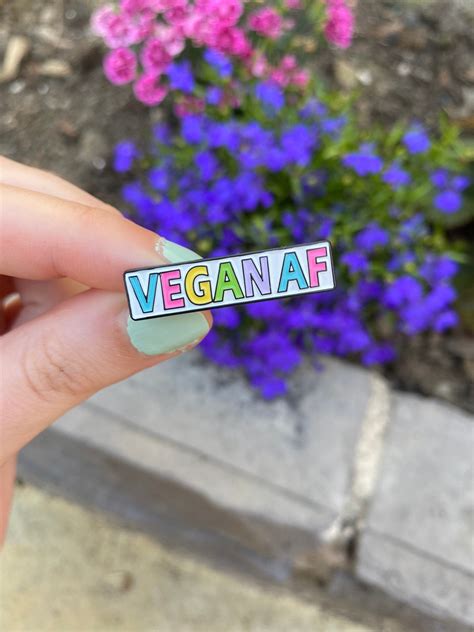 Vegan Af Vegan Pin Vegan Enamel Pin Vegan T Vegetarian Etsy Ireland