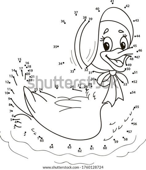 Connect Dots Duck Coloring Page Outline Stock Vector Royalty Free 1760128724 Shutterstock