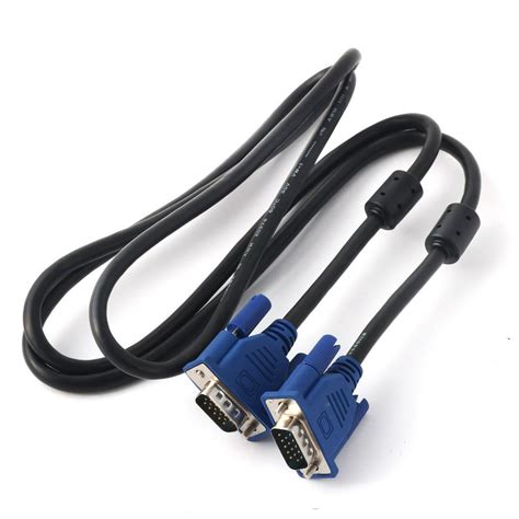 Lcd Computer Monitor Vga Male To Male 15 Pin Cable Wire Blue Black 5ft