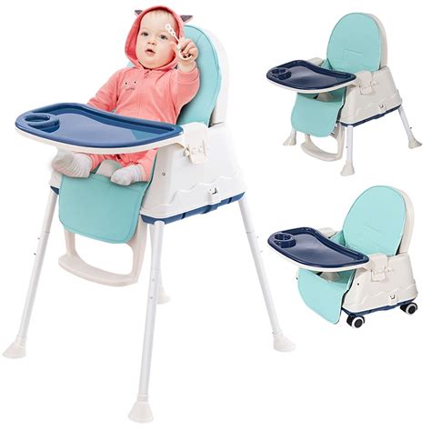 Mother And Kids Feeding Baby Feed Chair With Adjust Tray 4 Wheels Baby