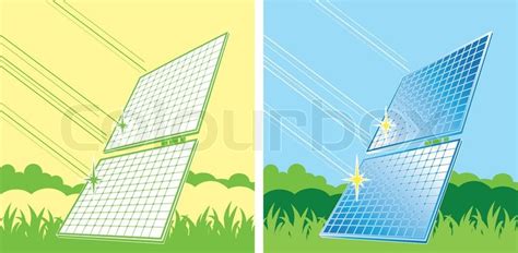 Solar Panels In Color Alternative Stock Vector Colourbox