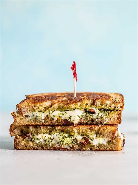 Pesto Grilled Cheese With Sun Dried Tomatoes Budget Bytes
