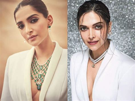 Deepika Padukone In Shirtless White Blazer Sonam Kapoor Or Deepika