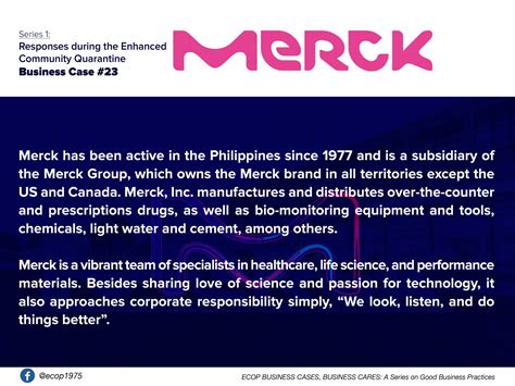 Best Practices Of Merck Inc Employers Confederation Of The Philippines