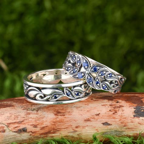 fantasy promise rings for couples sapphire wedding ring women etsy