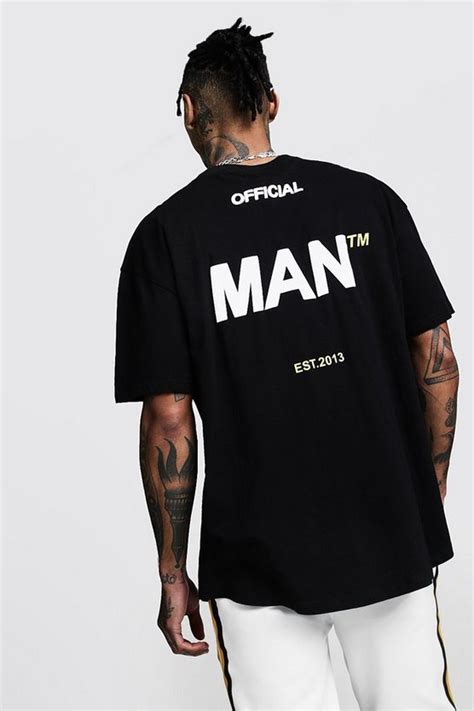 Oversized Official Man Back Print T Shirt Boohooman