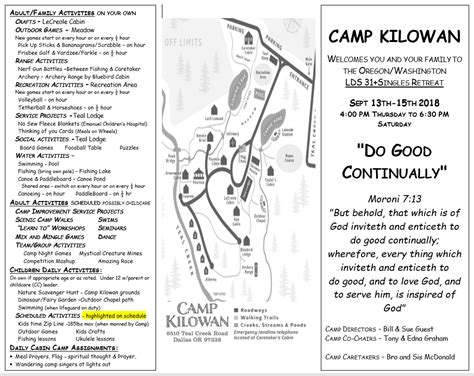 Northwest Lds Single Adults Camp Kilowan