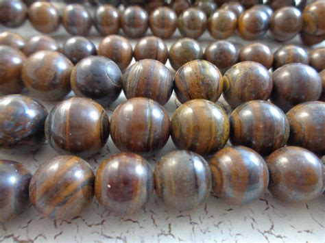 10 Unique Dark Brown Striped Agate Stone Beads 12mm Round Etsy
