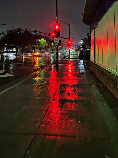 Raining Early Morning Aesthetic Street Signs Night Aesthetic