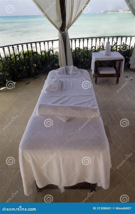 beach massage table stock image image of health objects 31508601