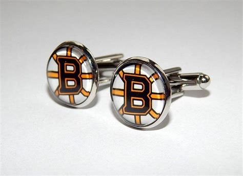 Boston Bruins Hockey Logo Cuff Links Boston Bruins Jewelry Etsy