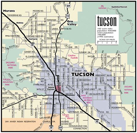 Detailed Map Of Tucson Arizona Public Domain Map Coutresy