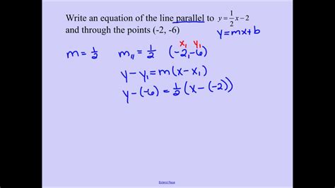 Write The Equation Of A Line Parallel To A Given Equation Youtube