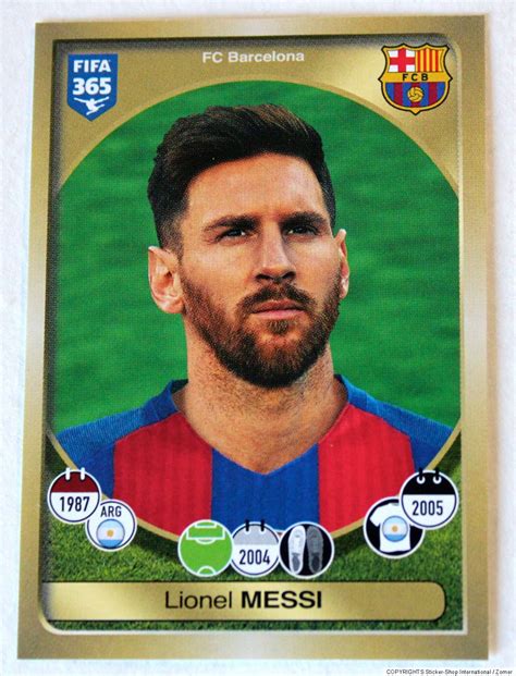 Panini Soccer Sticker Card Lionel Messi No 71 Fifa 365 2017 Rare Mint