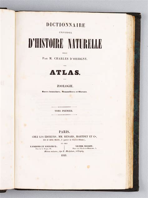 Dictionnaire Universel Dhistoire Naturelle Spécimen De Lédition