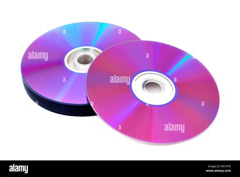 Stack Of Cds On A White Background Stock Photo Alamy