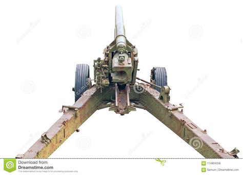 Old German Cannon Of The Period Of Ww2 On White Stock Photo Image Of