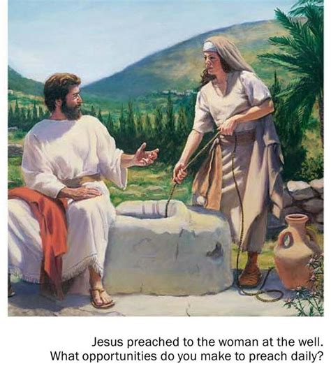 Jesus With The Samaritan Woman By Sychar Bible Pictures Bible Images Sacred Scripture