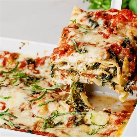 Vegetarian Spinach And Mushroom Lasagna Healthy Dinner Recipes