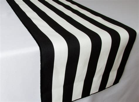 Black And White Striped Table Runner Wedding Table Runner