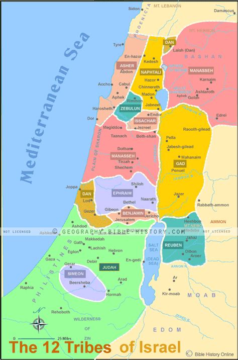 Purchasing options map in latin depicting the holy land divided according to the tribes of israel: map-of-israel-by-tribe | Download them and print